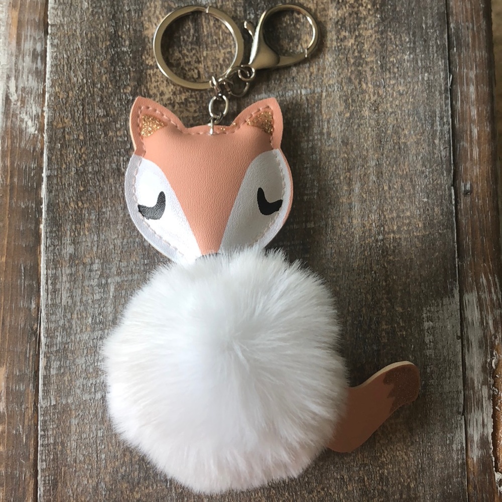 Super Cute Fox Pom Pom Keychain |Handbag Charm 🦊